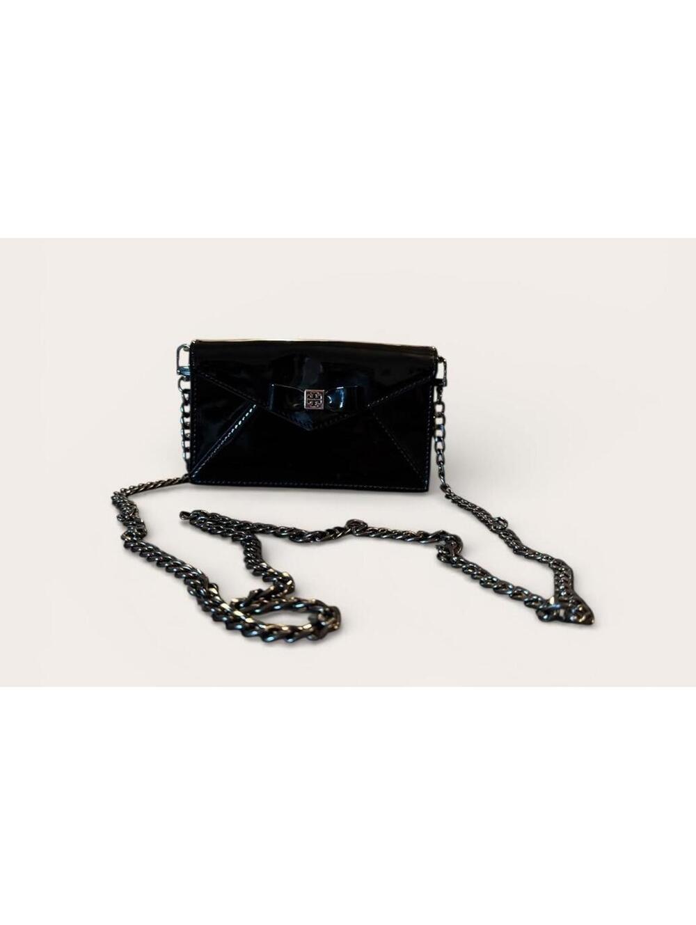 Tory Burch Black Patent Leather Mini Crossbody with Chain
